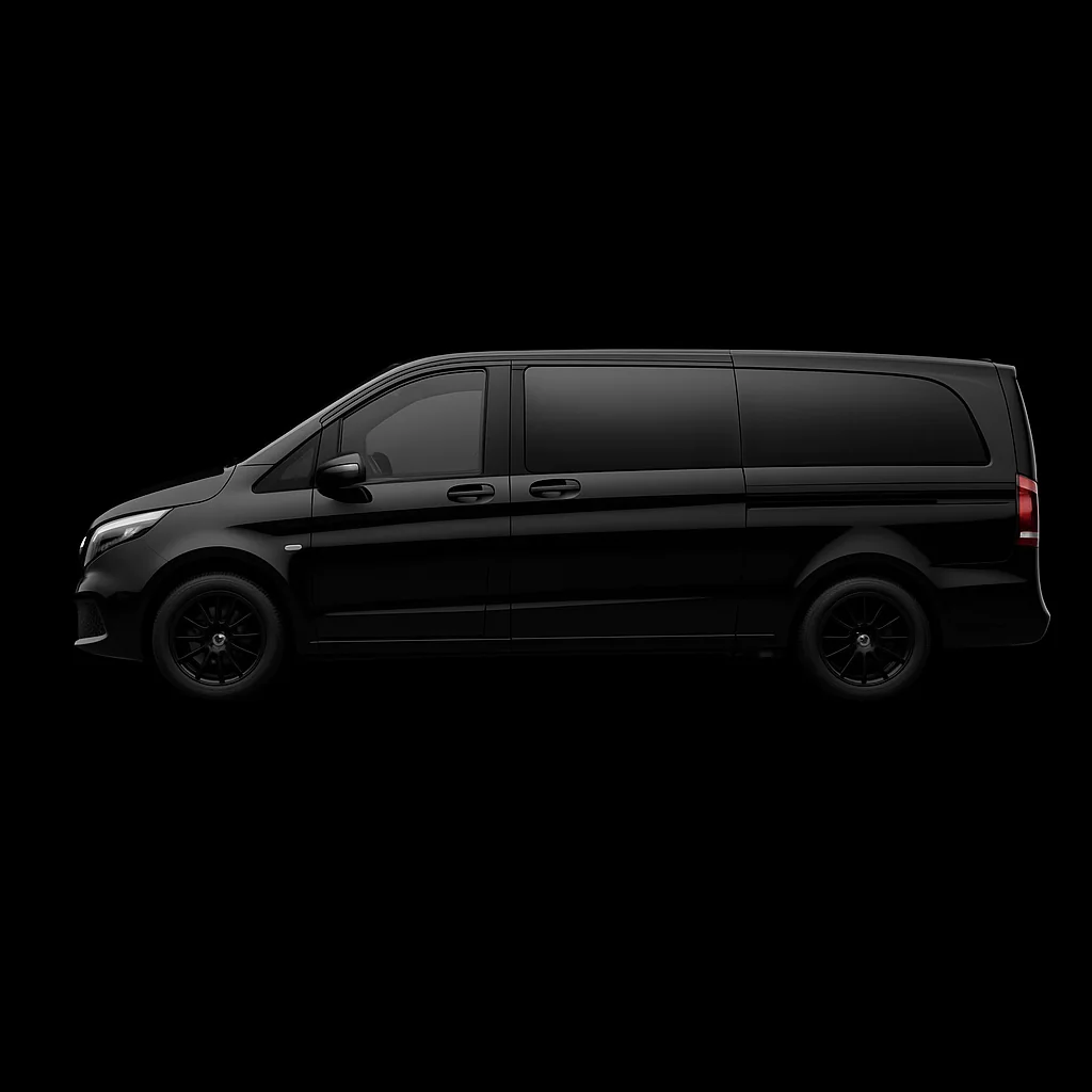 Mercedes-Benz Classe V noire, van de luxe d'Alps Premium Driver